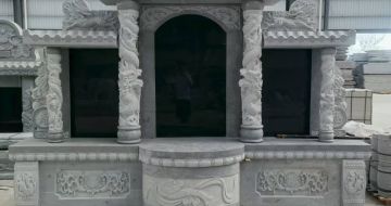 郑州 芝麻灰高档墓碑，土墓，可定制