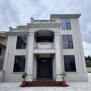 郑州 芝麻白石材别墅干挂案例展示