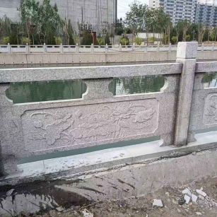 郑州 芙蓉白大花桥梁、河道，石材栏杆、围栏、护栏