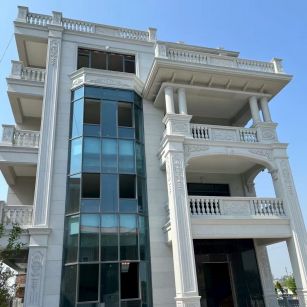 郑州 芝麻白花岗岩别墅外墙干挂效果展示