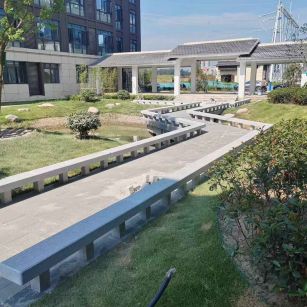 郑州 芝麻灰小区坐凳&栏杆安装效果