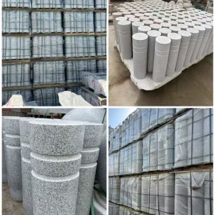 郑州 芝麻白花岗岩挡车柱、隔离柱多少钱