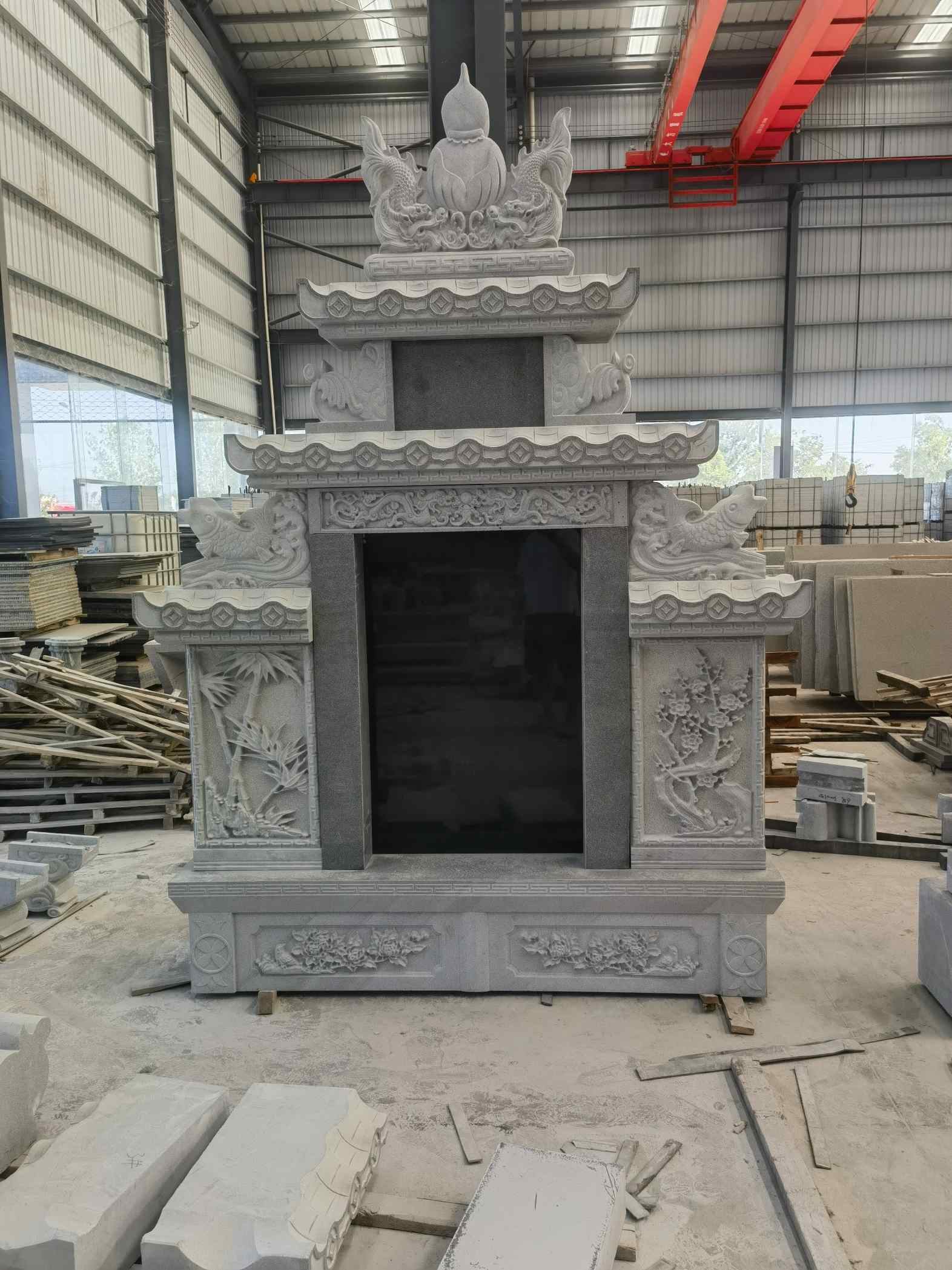 郑州 芝麻灰高档墓碑、土墓，一套也支持定做