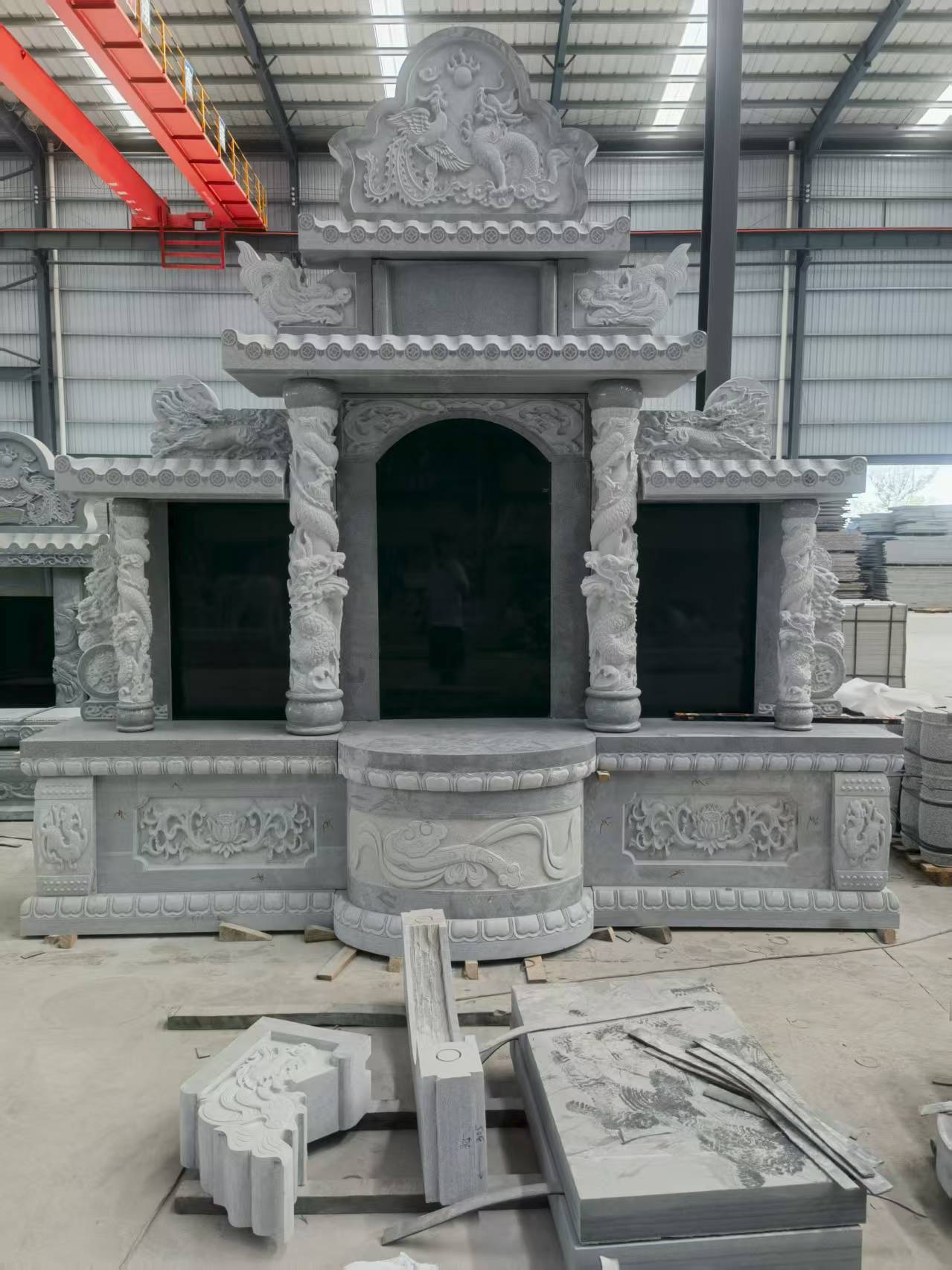 郑州 芝麻灰高档墓碑，土墓，可定制