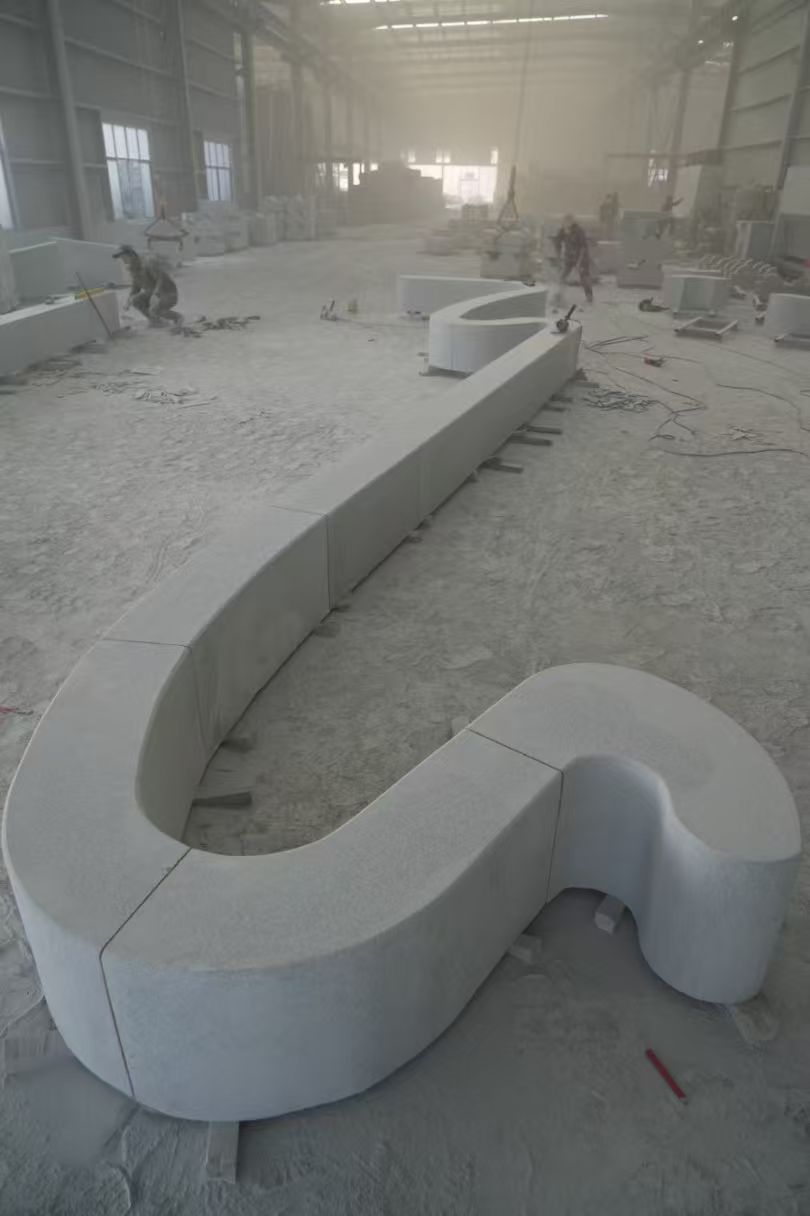 郑州 花岗岩整石坐凳拼装